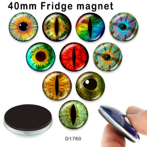 10pcs/lot  eye  color  glass picture printing products of various sizes  Fridge magnet cabochon