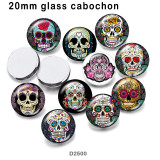10pcs/lot  skull   glass picture printing products of various sizes  Fridge magnet cabochon