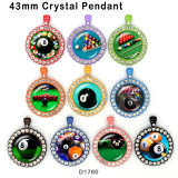 10pcs/lot  Billiards  glass picture printing products of various sizes  Fridge magnet cabochon