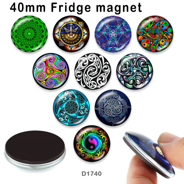 10pcs/lot  pattern  glass picture printing products of various sizes  Fridge magnet cabochon