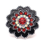 20MM Christmas mother's day design metal snap silver  Plated with Rhinestone snap button