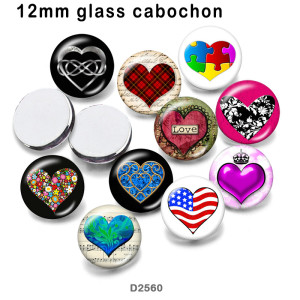 10pcs/lot   love  glass picture printing products of various sizes  Fridge magnet cabochon