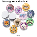 10pcs/lot  Cartoon  Elephant  Owl glass picture printing products of various sizes  Fridge magnet cabochon