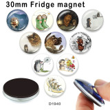 10pcs/lot  Little hedgehog  glass  picture printing products of various sizes  Fridge magnet cabochon