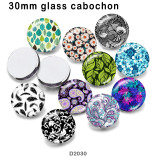 10pcs/lot  Feather  Flower   glass  picture printing products of various sizes  Fridge magnet cabochon