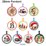 10pcs/lot  Christmas  Cat  glass  picture printing products of various sizes  Fridge magnet cabochon
