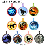 10pcs/lot   Horse   glass picture printing products of various sizes  Fridge magnet cabochon