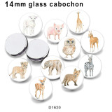 10pcs/lot   Elephant  Deer  Owl   glass picture printing products of various sizes  Fridge magnet cabochon