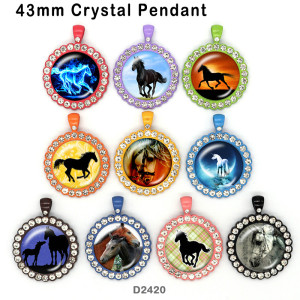 10pcs/lot   Horse   glass picture printing products of various sizes  Fridge magnet cabochon
