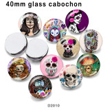 10pcs/lot  skull  glass  picture printing products of various sizes  Fridge magnet cabochon