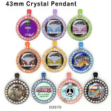 10pcs/lot  Car  BUS  glass  picture printing products of various sizes  Fridge magnet cabochon