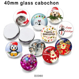 10pcs/lot  Christmas  Cat  glass  picture printing products of various sizes  Fridge magnet cabochon