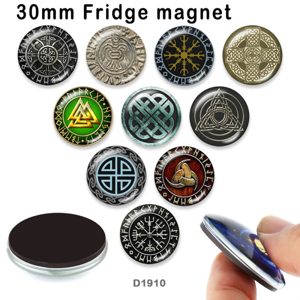 10pcs/lot  pattern  glass  picture printing products of various sizes  Fridge magnet cabochon