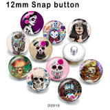 10pcs/lot  skull  glass  picture printing products of various sizes  Fridge magnet cabochon