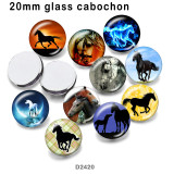 10pcs/lot   Horse   glass picture printing products of various sizes  Fridge magnet cabochon