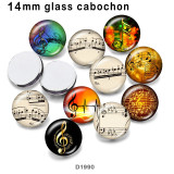 10pcs/lot  Music  glass  picture printing products of various sizes  Fridge magnet cabochon