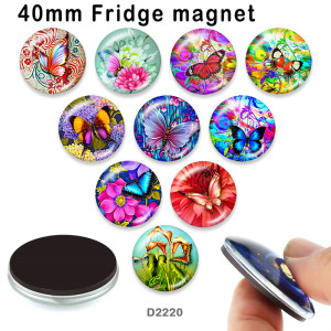 10pcs/lot   Butterfly  glass  picture printing products of various sizes  Fridge magnet cabochon