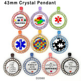 10pcs/lot  Autism  Awareness  glass  picture printing products of various sizes  Fridge magnet cabochon