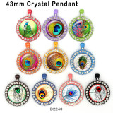 10pcs/lot   peacock  glass  picture printing products of various sizes  Fridge magnet cabochon
