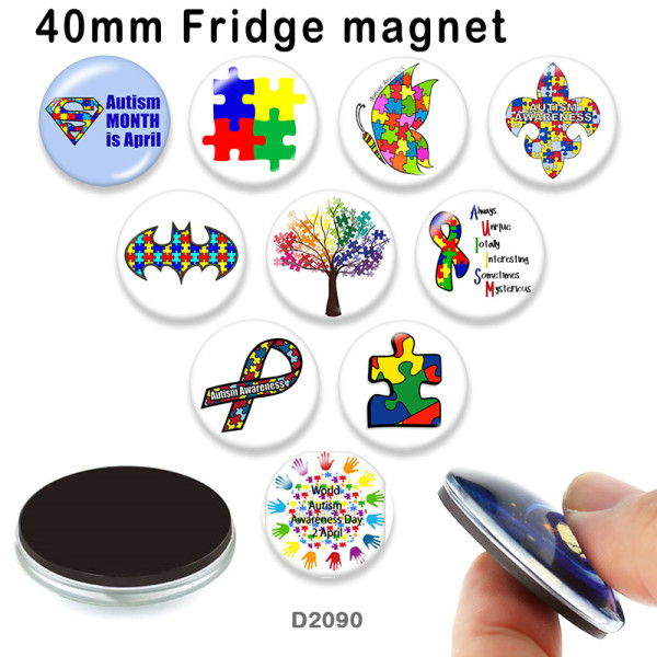10pcs/lot  Ribbon  Butterfly  glass  picture printing products of various sizes  Fridge magnet cabochon