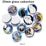 10pcs/lot  Cat   glass  picture printing products of various sizes  Fridge magnet cabochon