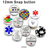 10pcs/lot  Autism  Awareness  glass  picture printing products of various sizes  Fridge magnet cabochon