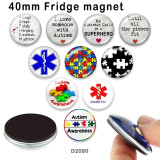 10pcs/lot  Autism  Awareness  glass  picture printing products of various sizes  Fridge magnet cabochon