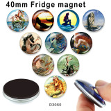 10pcs/lot  mermaid   glass  picture printing products of various sizes  Fridge magnet cabochon