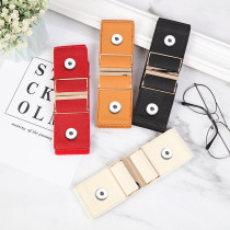 6cm wide and 60-80cm long, fashionable ladies decorative  elastic belt fit two 20MM chunks snaps jewelry