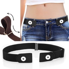 Fashionable new style elastic invisible waistband pants belt width 3cm, length 45-76cm fit two 20MM chunks snaps jewelry