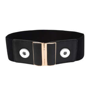 6cm wide and 60-80cm long, fashionable ladies decorative  elastic belt fit two 20MM chunks snaps jewelry