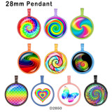 10pcs/lot  color  pattern  glass  picture printing products of various sizes  Fridge magnet cabochon