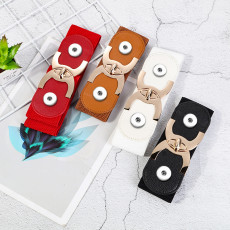 6cm wide and 60-80cm long 90g fashion ladies decorative elastic belt fit two 20MM chunks snaps jewelry