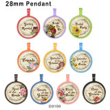 10pcs/lot  words Flower  glass  picture printing products of various sizes  Fridge magnet cabochon