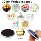 10pcs/lot  Cross  glass  picture printing products of various sizes  Fridge magnet cabochon