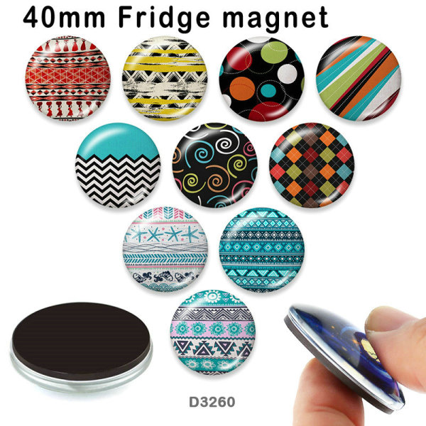 10pcs/lot  pattern  glass  picture printing products of various sizes  Fridge magnet cabochon