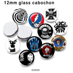 10pcs/lot  skull  glass  picture printing products of various sizes  Fridge magnet cabochon