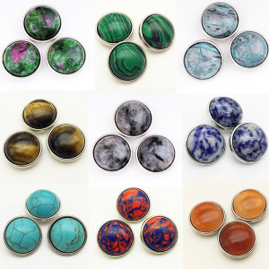 18MM snap Natural stone turquoise snap buttons