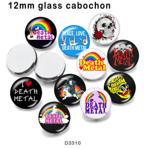 10pcs/lot  skull   glass  picture printing products of various sizes  Fridge magnet cabochon