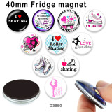 10pcs/lot  Dance  Skates   glass  picture printing products of various sizes  Fridge magnet cabochon