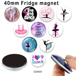 10pcs/lot   Dance   glass  picture printing products of various sizes  Fridge magnet cabochon