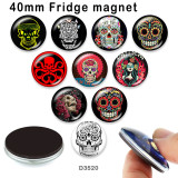 10pcs/lot  skull   glass  picture printing products of various sizes  Fridge magnet cabochon
