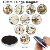 10pcs/lot  Butterfly  Dragonfly   glass  picture printing products of various sizes  Fridge magnet cabochon