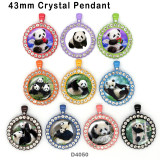 10pcs/lot  panda  glass  picture printing products of various sizes  Fridge magnet cabochon