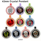 10pcs/lot  skull   glass  picture printing products of various sizes  Fridge magnet cabochon