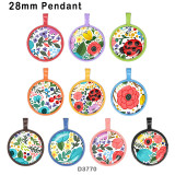 10pcs/lot   Flower   glass  picture printing products of various sizes  Fridge magnet cabochon