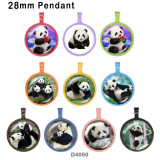 10pcs/lot  panda  glass  picture printing products of various sizes  Fridge magnet cabochon