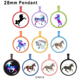 10pcs/lot  Horse   glass  picture printing products of various sizes  Fridge magnet cabochon