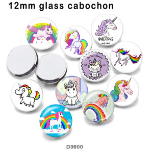 10pcs/lot  Unicorn  glass  picture printing products of various sizes  Fridge magnet cabochon