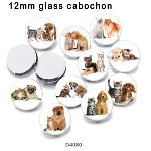 10pcs/lot Cat  Dog  glass  picture printing products of various sizes  Fridge magnet cabochon